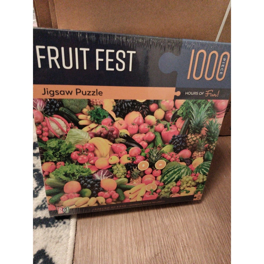 Fruit Fest 1000 Piece Jigsaw Puzzle 39.5" X 19.25" Factory Sealed GO! Games